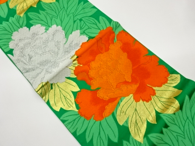 JAPANESE KIMONO / FUKURO OBI / WOVEN PEONY 